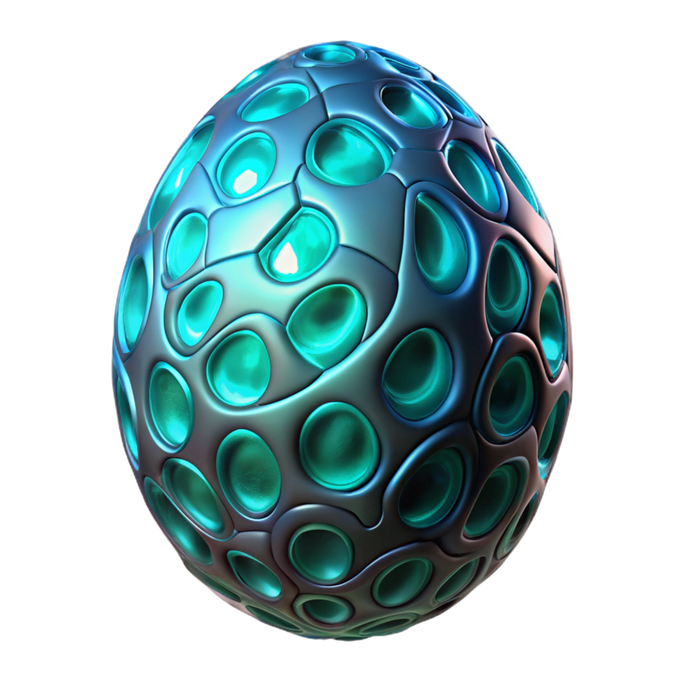 magnificent dynamic bohemian Alien egg, bioluminescent, intricate patterns. NO BACKGROUND with Transparent Background. handcrafted png