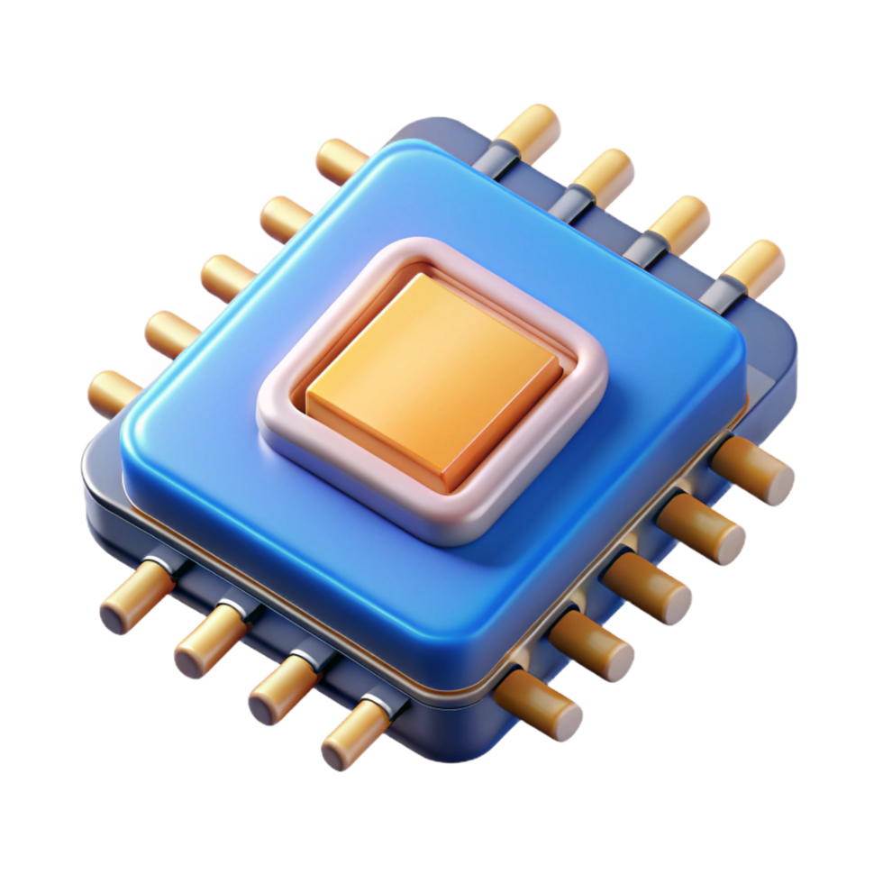 fascinating joyful futuristic Data chip, circuit board details, technological component. NO BACKGROUND with Transparent Background. handcrafted png