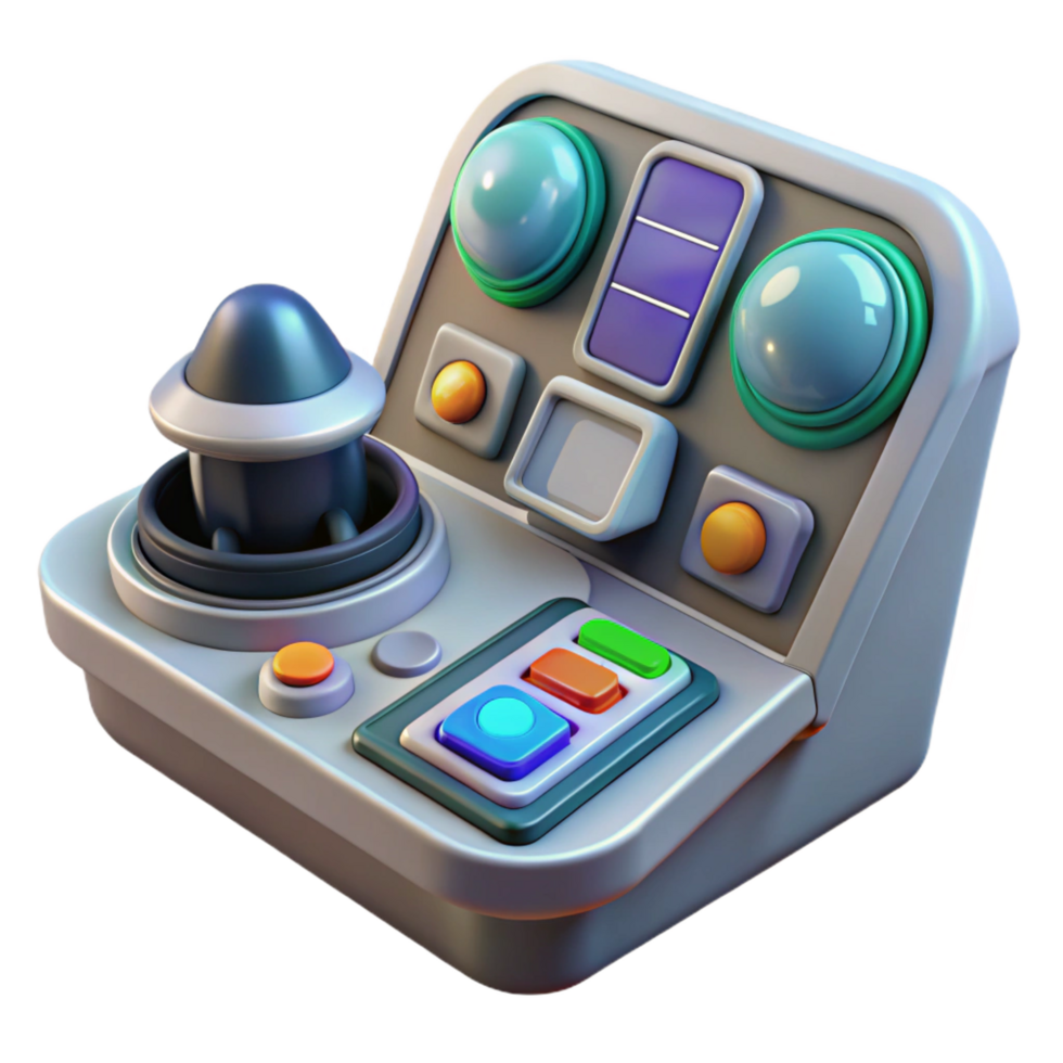 vibrant elegant Spaceship control panel, buttons and dials, futuristic interface. NO BACKGROUND with Transparent Background. fine detail png