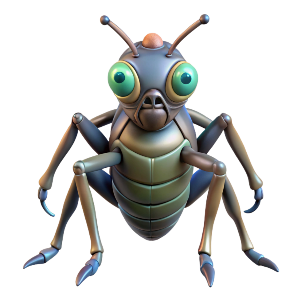 bold hypnotic Alien insect, chitinous exoskeleton, multiple legs. NO BACKGROUND with Transparent Background. luxury png