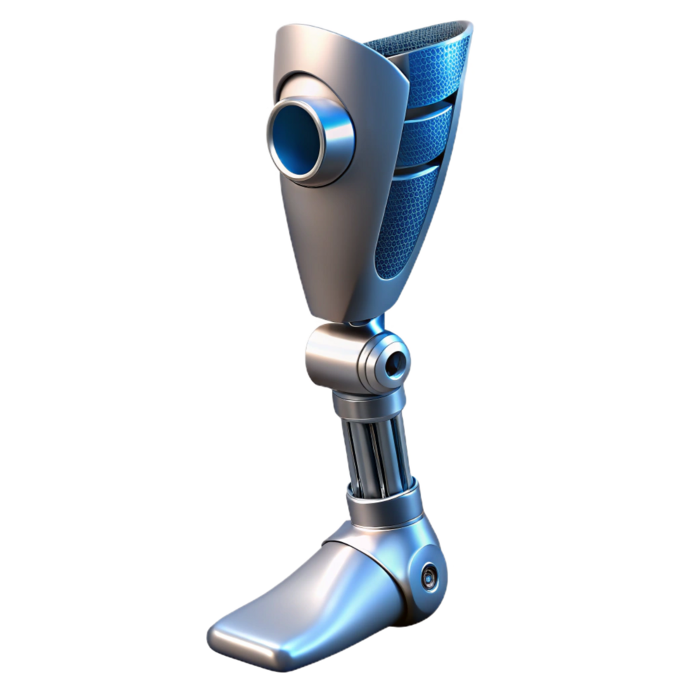 enchanting nordic Bionic leg, metallic structure, prosthetic limb. NO BACKGROUND with Transparent Background. impeccable png