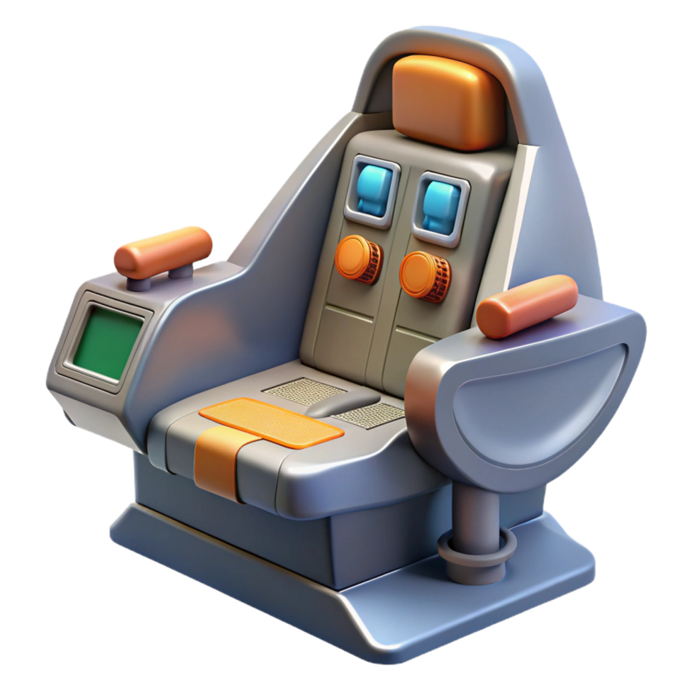 signature coastal Spaceship cockpit, pilot seat, control panel. NO BACKGROUND with Transparent Background. exclusive png