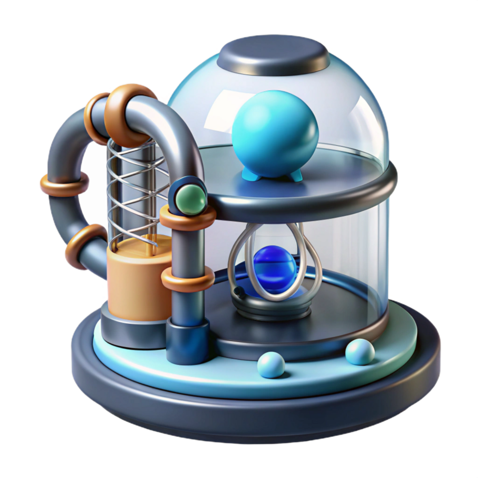 splendid dramatic impressionist Genetic modification device, futuristic lab equipment, DNA manipulation. NO BACKGROUND with Transparent Background. premium png
