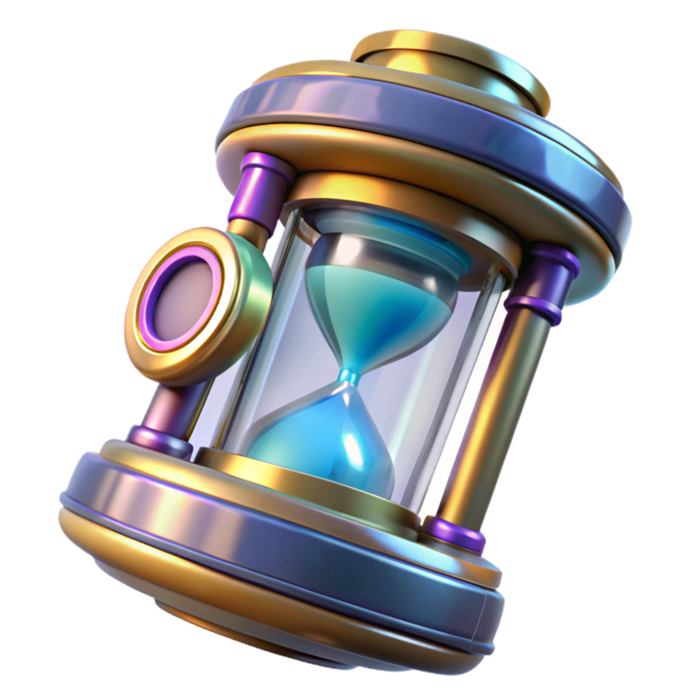 glorious creative Time travel device, futuristic gadget, temporal manipulation. NO BACKGROUND with Transparent Background. handcrafted png