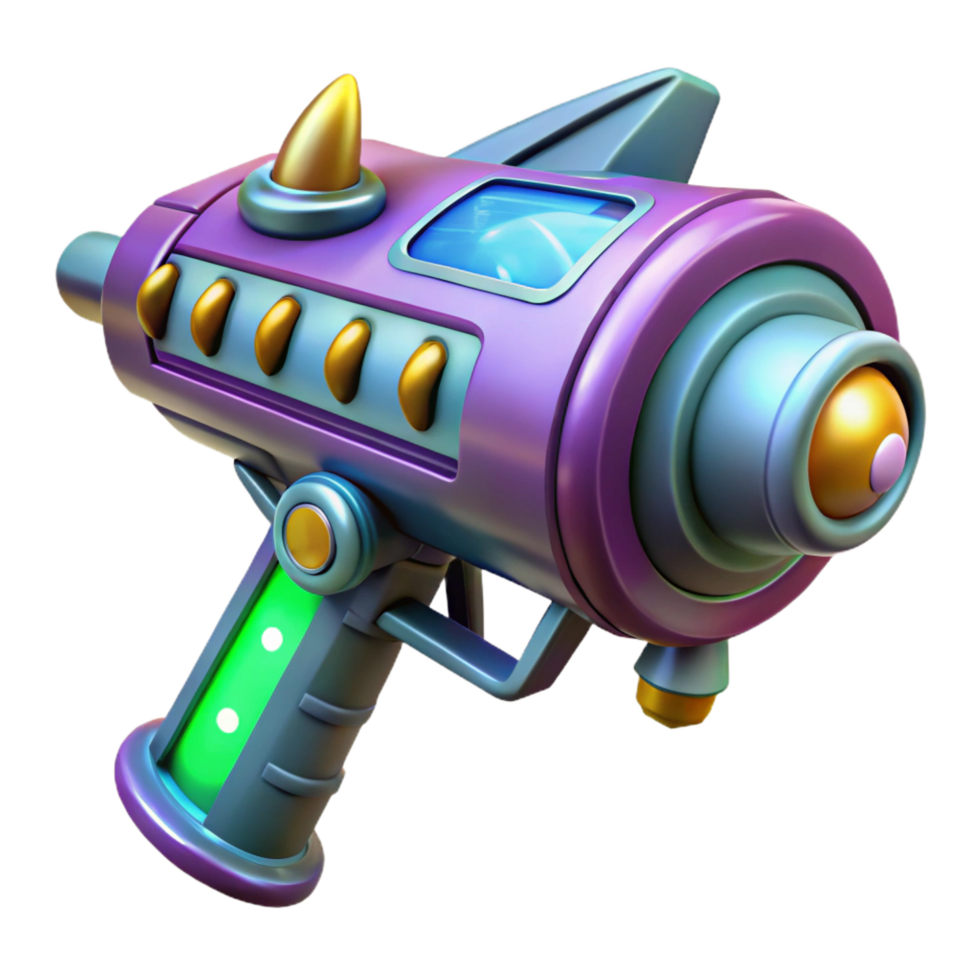gorgeous memorable Alien weapon, strange design, unknown technology. NO BACKGROUND with Transparent Background. png