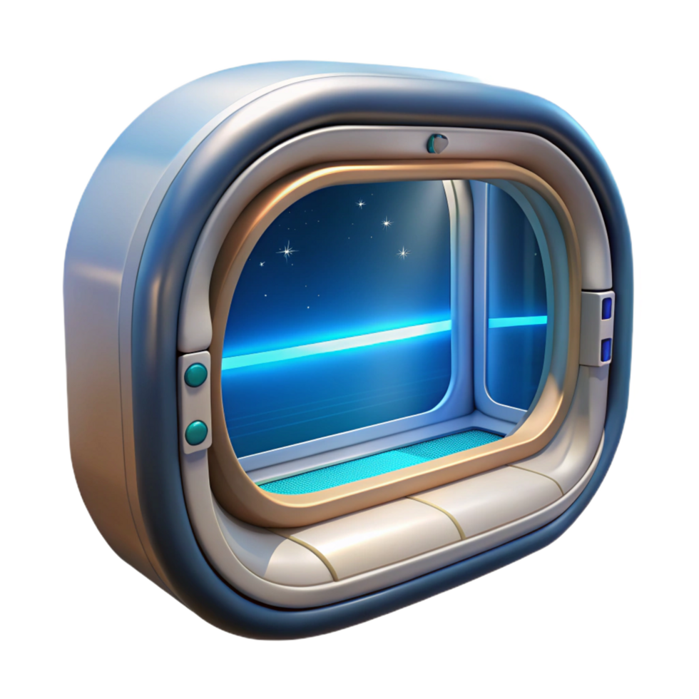 dramatic coveted Spaceship window, futuristic design, panoramic view. NO BACKGROUND with Transparent Background. png