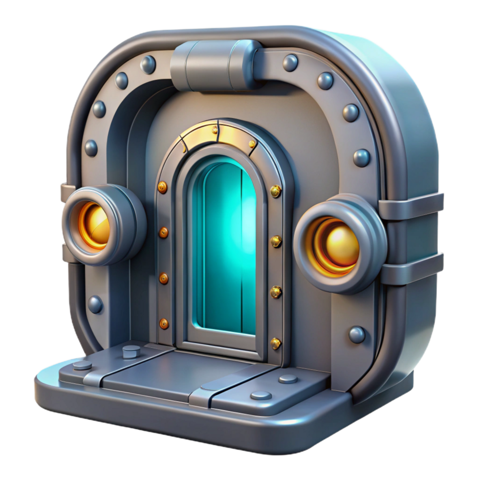dynamic gorgeous Spaceship door, futuristic design, airtight seal. NO BACKGROUND with Transparent Background. high resolution png