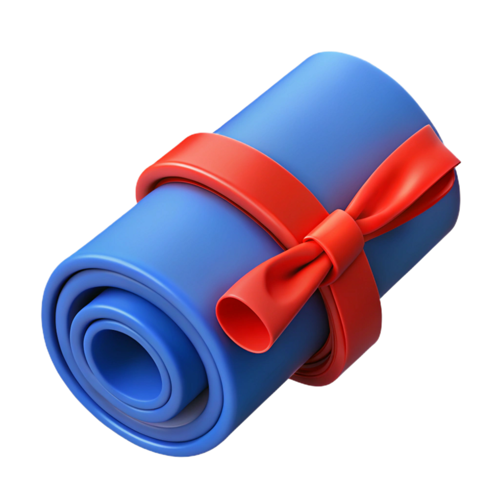 joyful striking Blueprints rolled up and tied with a red ribbon NO BACKGROUND with Transparent Background. masterfully captured png