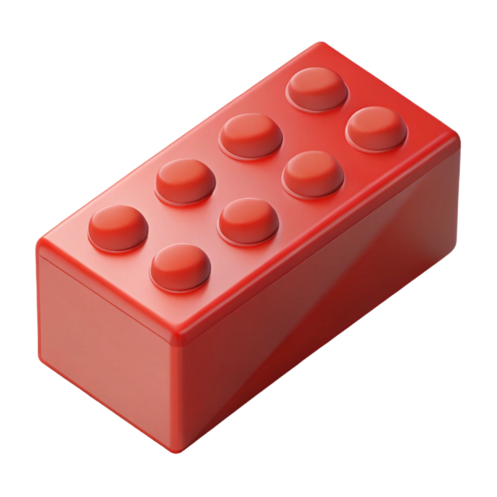 breathtaking intense art deco Single red brick NO BACKGROUND with Transparent Background. ultra HD png