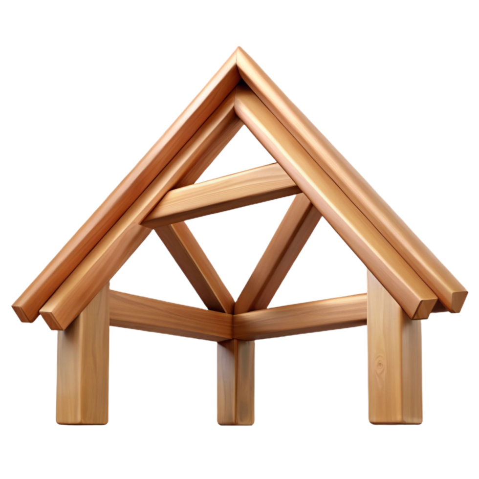gorgeous modern Wooden roof truss NO BACKGROUND with Transparent Background. precision png