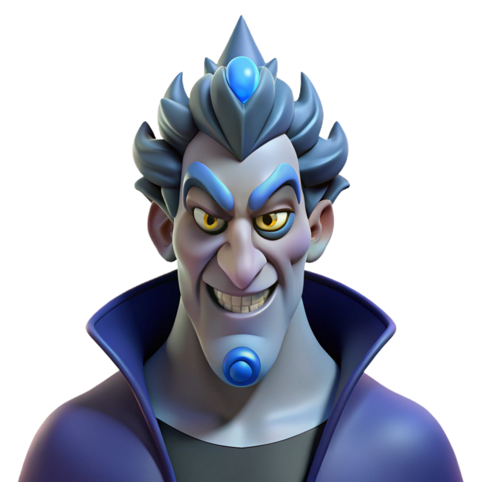 captivating dreamy retro Hades, God of the Underworld, stern expression, NO BACKGROUND with Transparent Background. detailed png