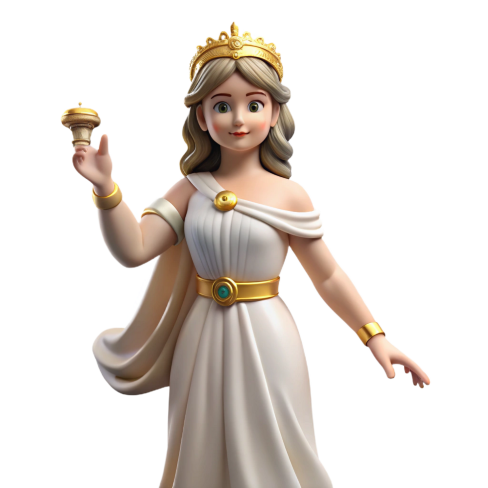 unforgettable retro Hera, Goddess of Marriage, regal pose, NO BACKGROUND with Transparent Background. sharp png