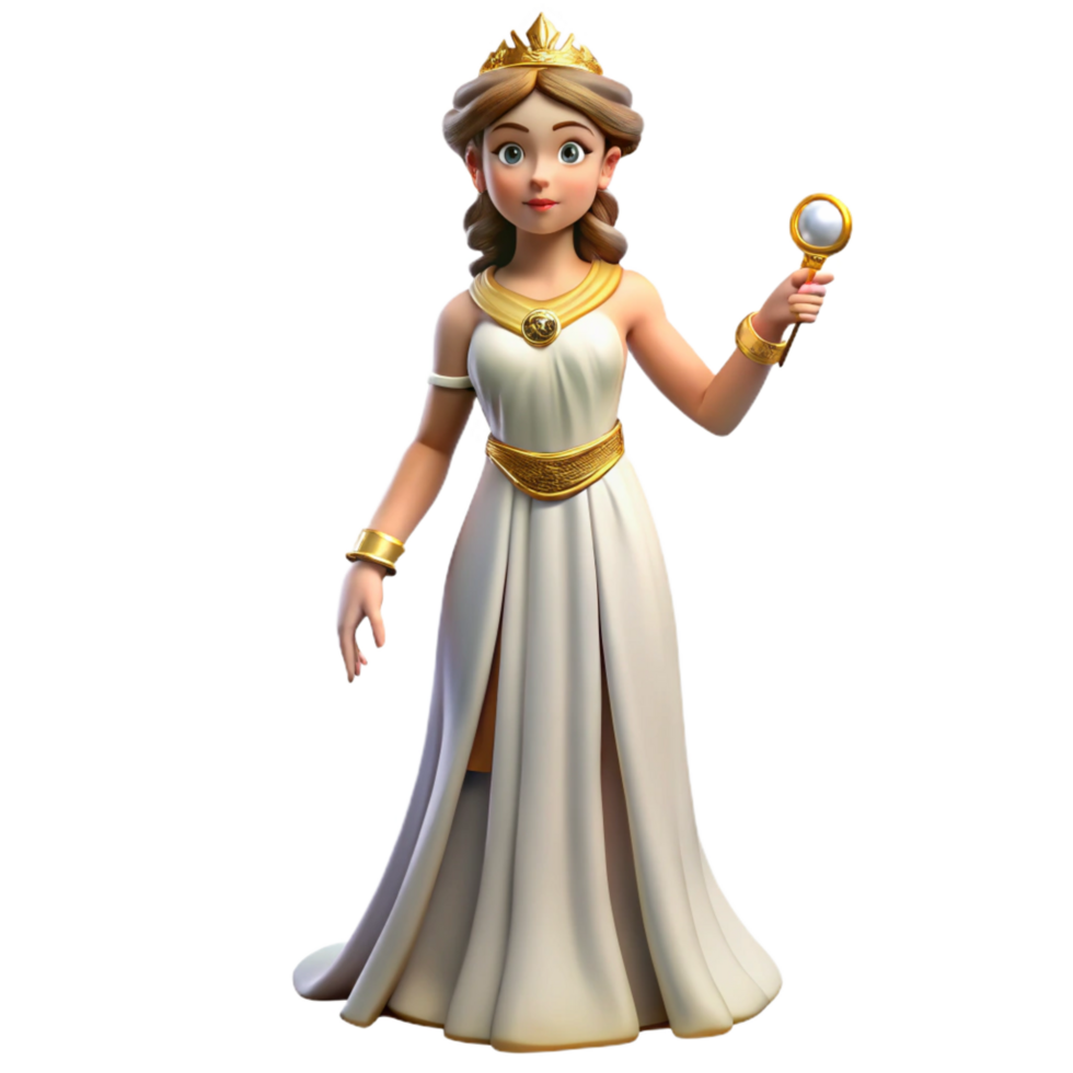 elegant renaissance Hera, Goddess of Marriage, regal pose, NO BACKGROUND with Transparent Background. 4K png