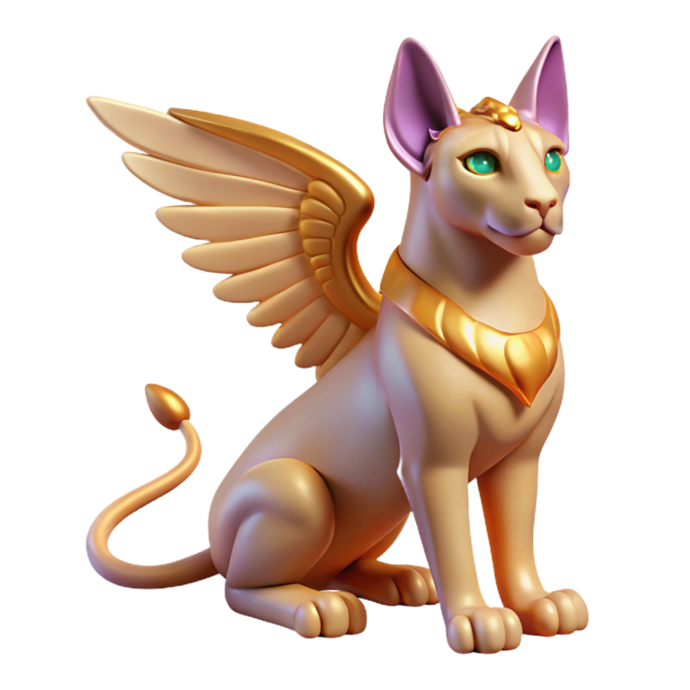 vibrant unparalleled Sphinx, mythical creature, riddle, NO BACKGROUND with Transparent Background. png