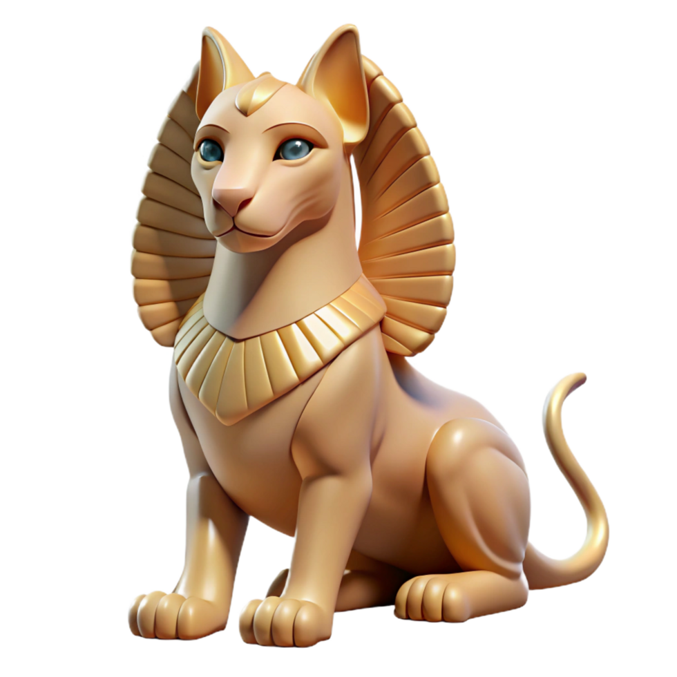 acclaimed baroque Sphinx, mythical creature, riddle, NO BACKGROUND with Transparent Background. 4K png