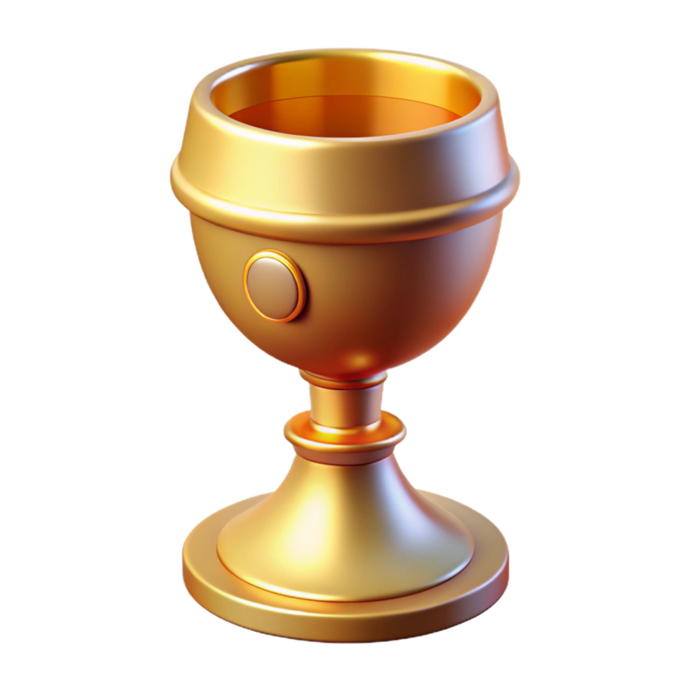 inspired mid-century Holy Grail, chalice, Christian mythology, NO BACKGROUND with Transparent Background. museum quality png