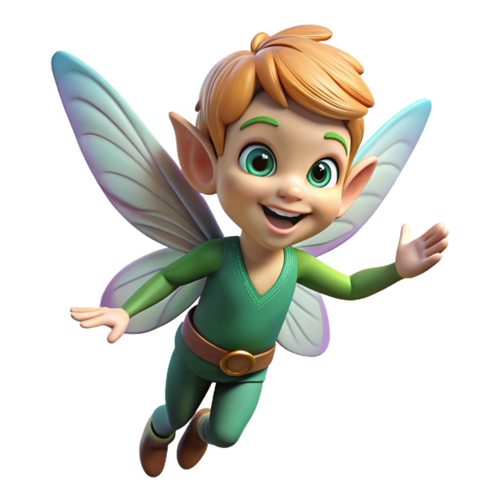 melancholic exquisite A mischievous pixie with shimmering wings and playful expression. NO BACKGROUND with Transparent Background. luxury png