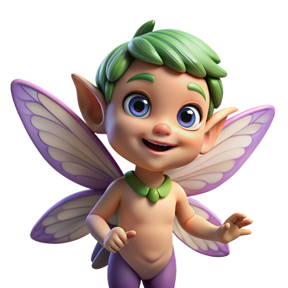 mysterious extraordinary A mischievous pixie with shimmering wings and playful expression. NO BACKGROUND with Transparent Background. 4K png