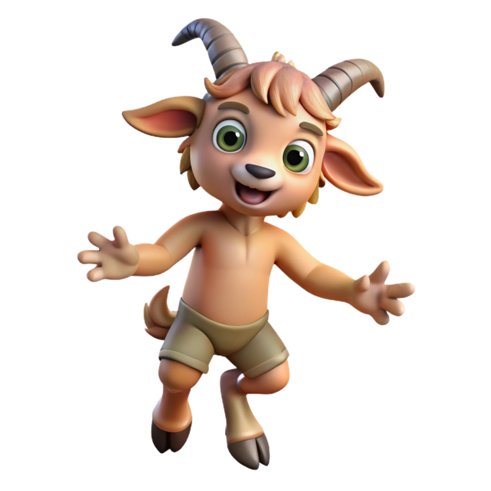playful hypnotic A playful satyr with goat legs and a mischievous grin. NO BACKGROUND with Transparent Background. genuine png