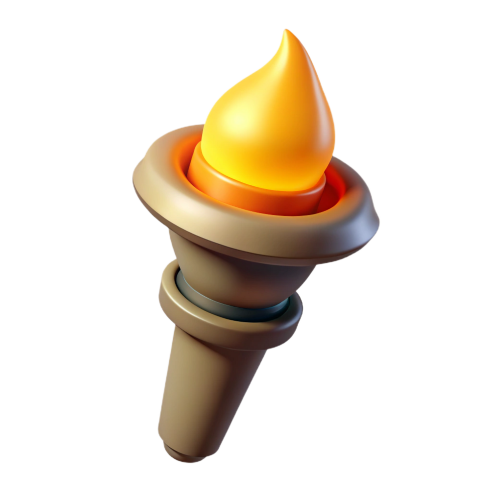 serene nordic A single, burning torch casting a warm glow. NO BACKGROUND with Transparent Background. refined png