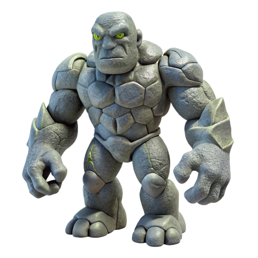 gorgeous peaceful tropical A powerful golem made of stone. NO BACKGROUND with Transparent Background. top-tier png