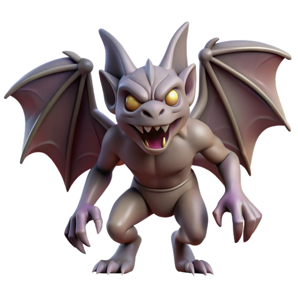 unparalleled rustic A creepy gargoyle with wings and a menacing expression. NO BACKGROUND with Transparent Background. precision png