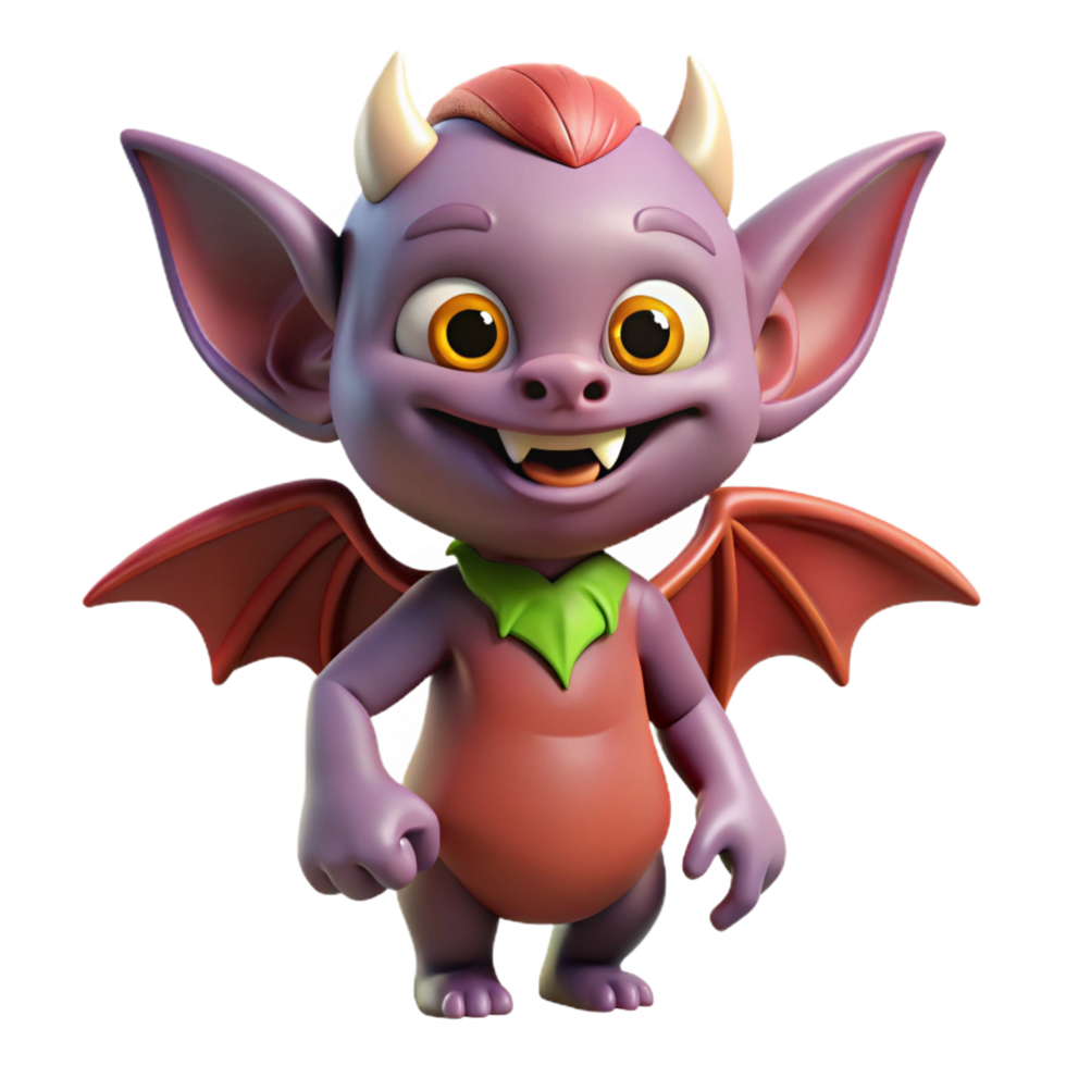 pristine modern A playful imp with small wings and a mischievous grin. NO BACKGROUND with Transparent Background. exclusive png