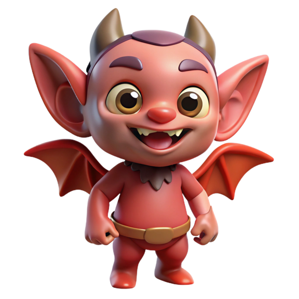 elegant celebrated A playful imp with small wings and a mischievous grin. NO BACKGROUND with Transparent Background. png