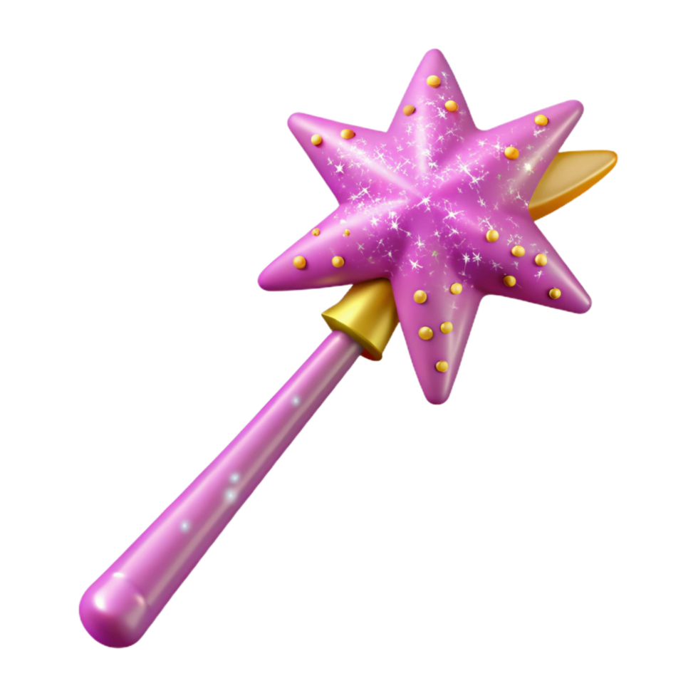 pristine memorable A beautiful fairy wand with sparkling glitter. NO BACKGROUND with Transparent Background. png