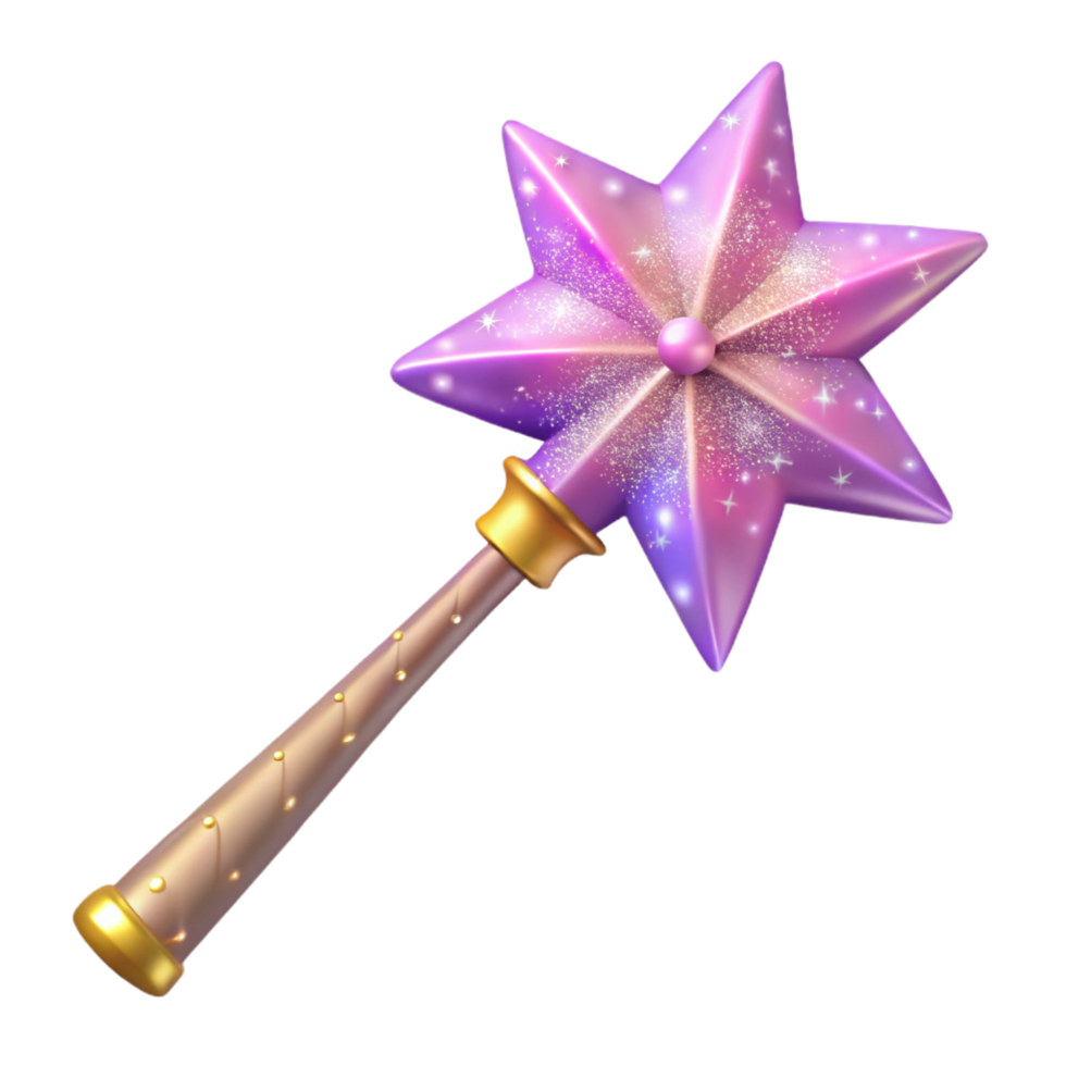 gorgeous unforgettable A beautiful fairy wand with sparkling glitter. NO BACKGROUND with Transparent Background. png