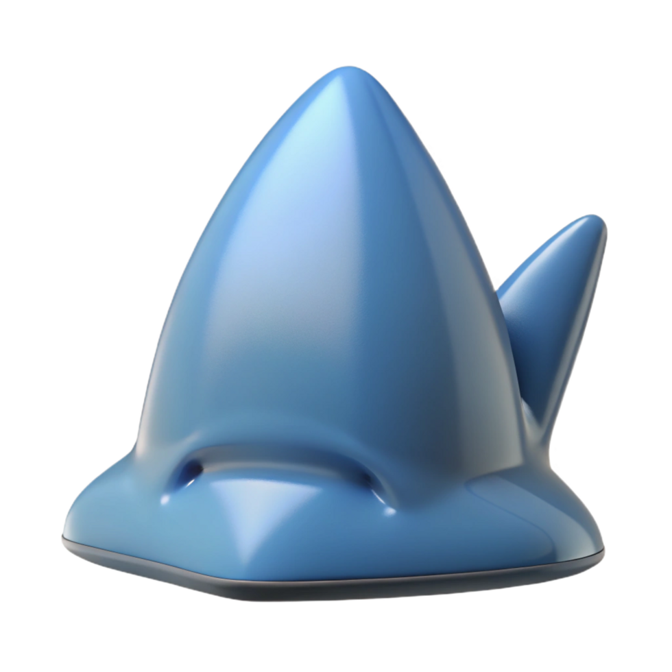 dramatic picturesque Shark fin NO BACKGROUND with Transparent Background. detailed png