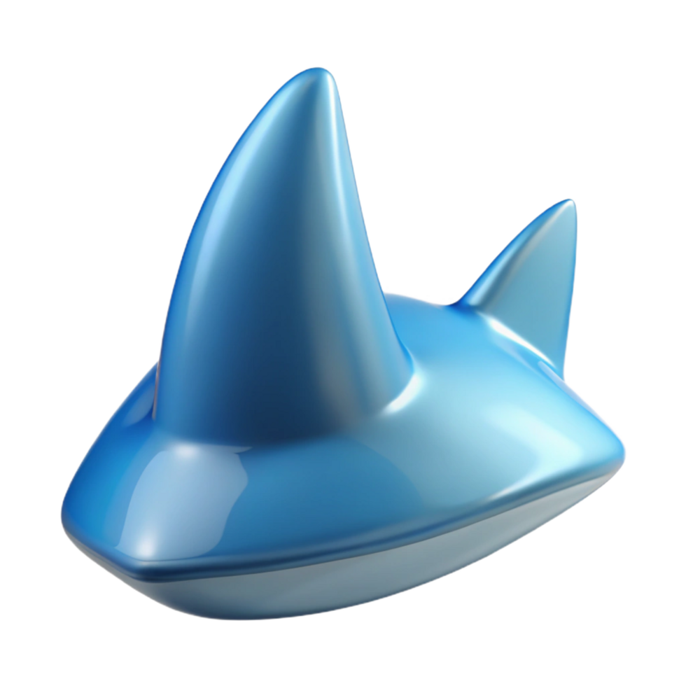 immaculate calm gothic Shark fin NO BACKGROUND with Transparent Background. high quality png