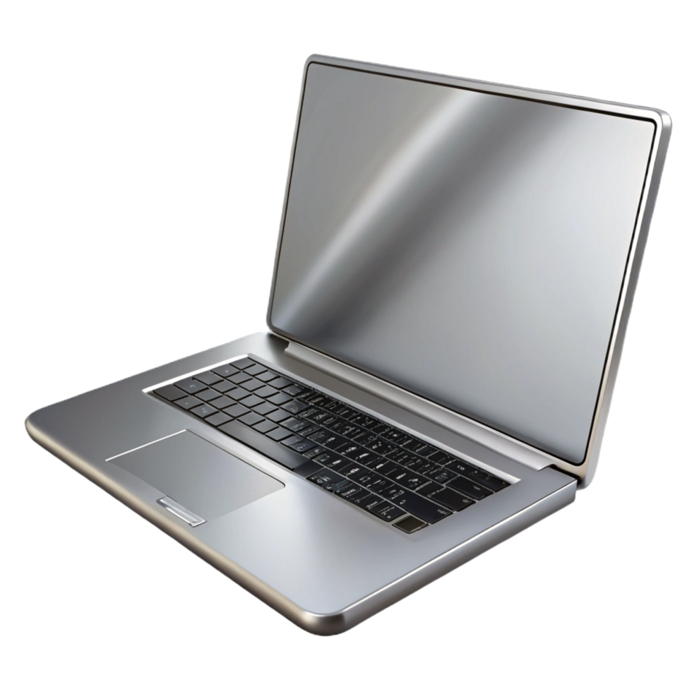 fascinating rare A sleek, silver laptop computer, closed. NO BACKGROUND with Transparent Background. png