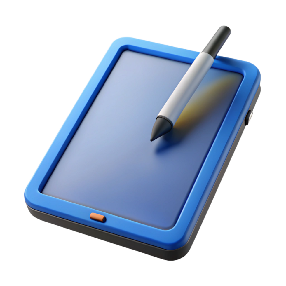deslumbrante extraordinário uma tábua computador com caneta caneta. não fundo com transparente fundo. png