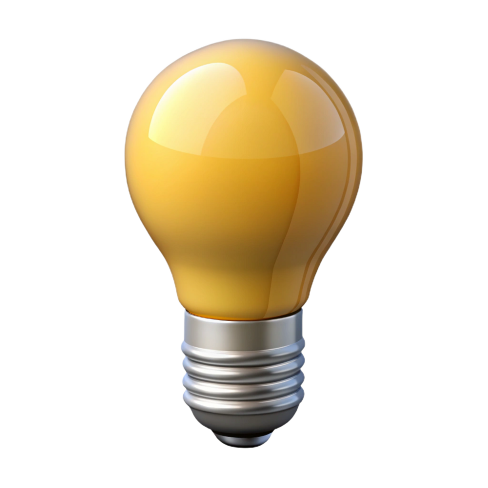 harmonious striking A single lightbulb, LED style. NO BACKGROUND with Transparent Background. crisp png