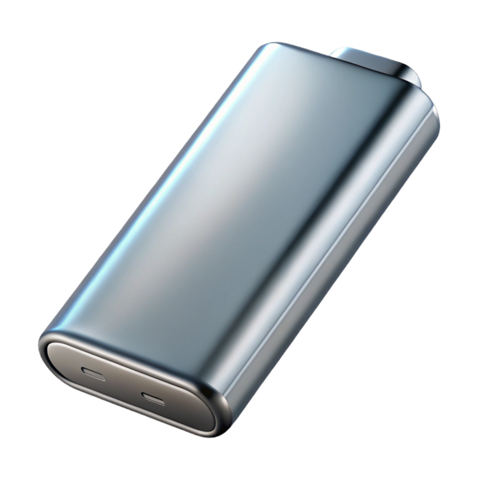 immaculate exceptional A power bank, metallic silver. NO BACKGROUND with Transparent Background. png
