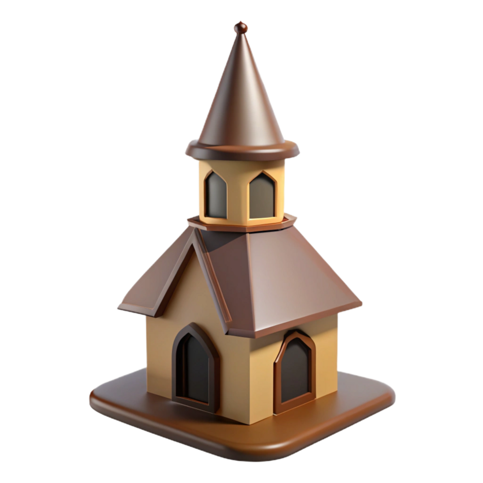 iconic bohemian Church steeple, pointed spire, NO BACKGROUND with Transparent Background. authentic png