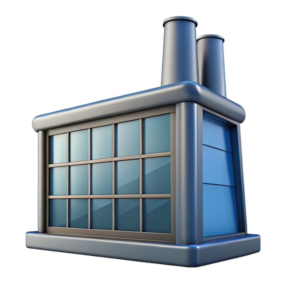 gorgeous whimsical art deco Factory building window, metal frame, NO BACKGROUND with Transparent Background. sharp png