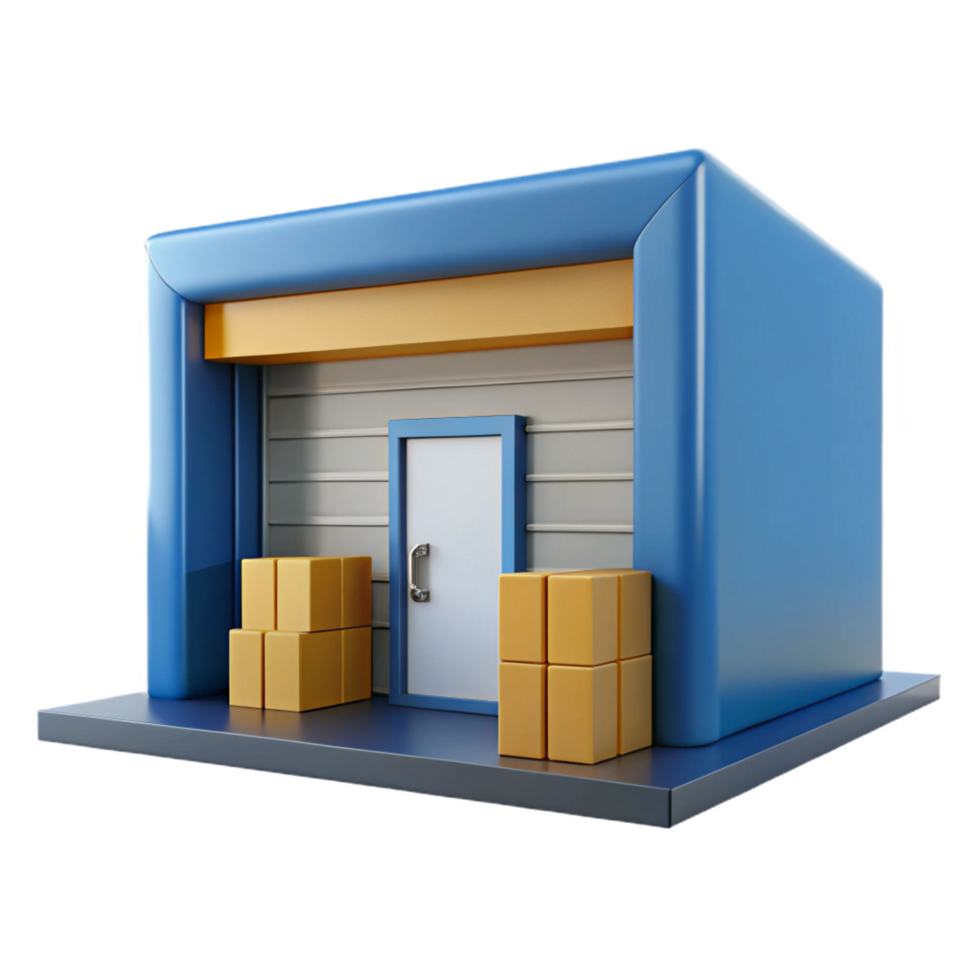mysterious alluring Warehouse door, loading dock, NO BACKGROUND with Transparent Background. expertly shot png