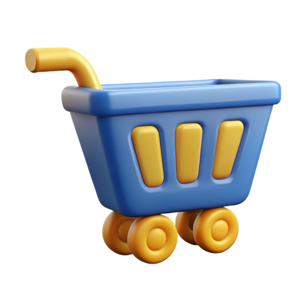 splendid remarkable A single, stylized shopping cart icon. NO BACKGROUND with Transparent Background. png