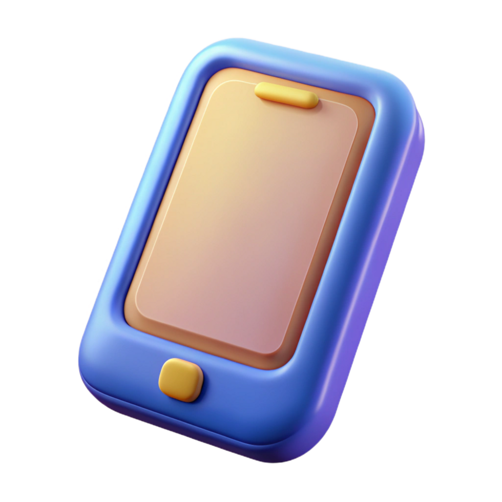 standout elegant A single, stylized mobile phone icon. NO BACKGROUND with Transparent Background. premium png
