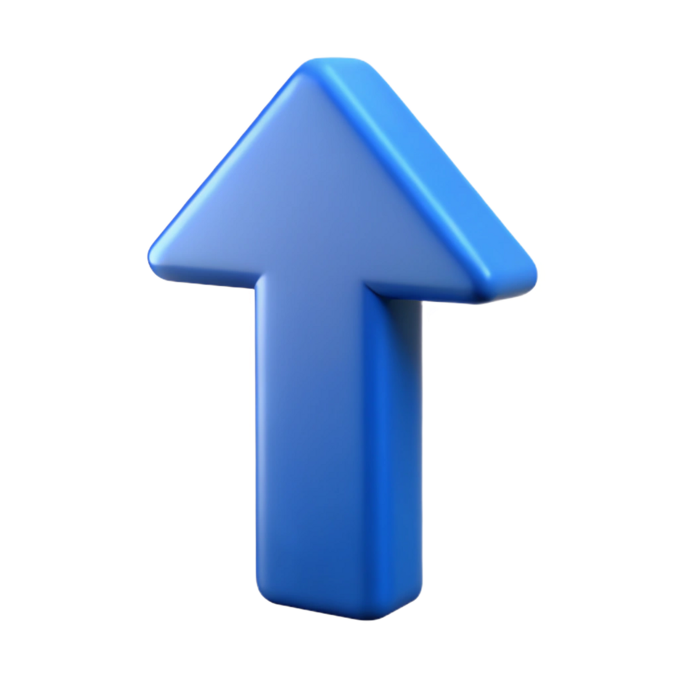 glorious joyful avant-garde A single, stylized arrow pointing upwards. NO BACKGROUND with Transparent Background. 4K png