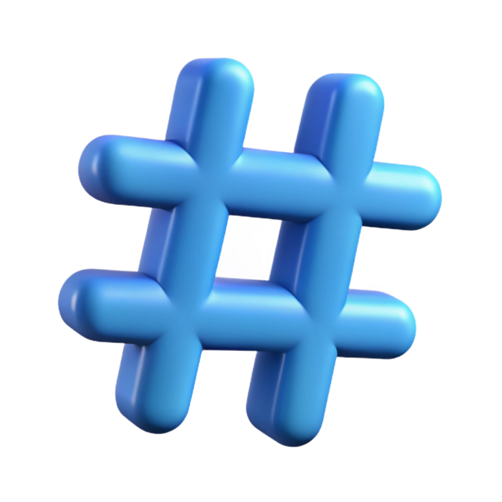 impressive quintessential A single, stylized hashtag symbol. NO BACKGROUND with Transparent Background. png