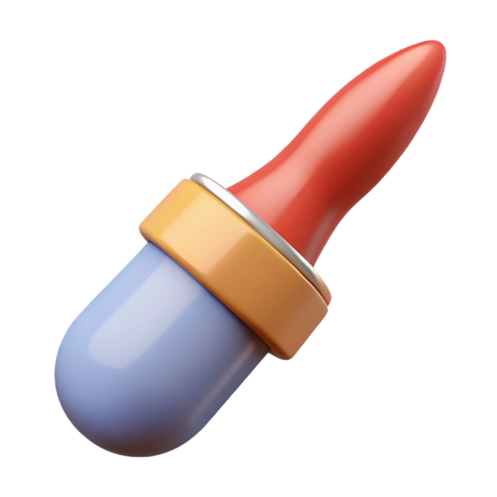 bold gorgeous A stylized paintbrush with a single stroke of color. NO BACKGROUND with Transparent Background. refined png