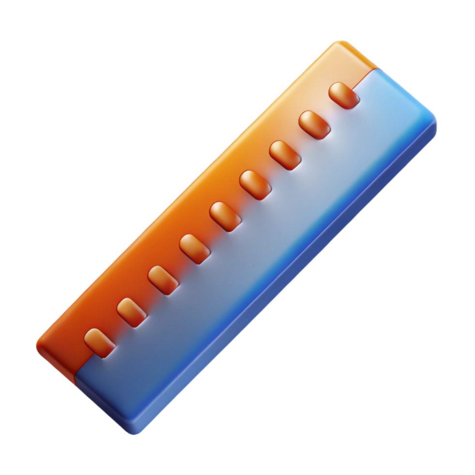 picturesque artistic A stylized ruler. NO BACKGROUND with Transparent Background. genuine png