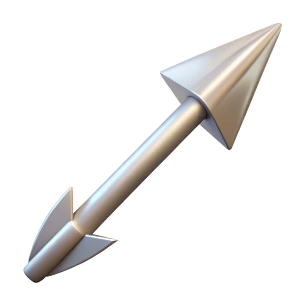 sought-after urban A single, enchanted arrow, tipped with silver, NO BACKGROUND with Transparent Background. crisp png