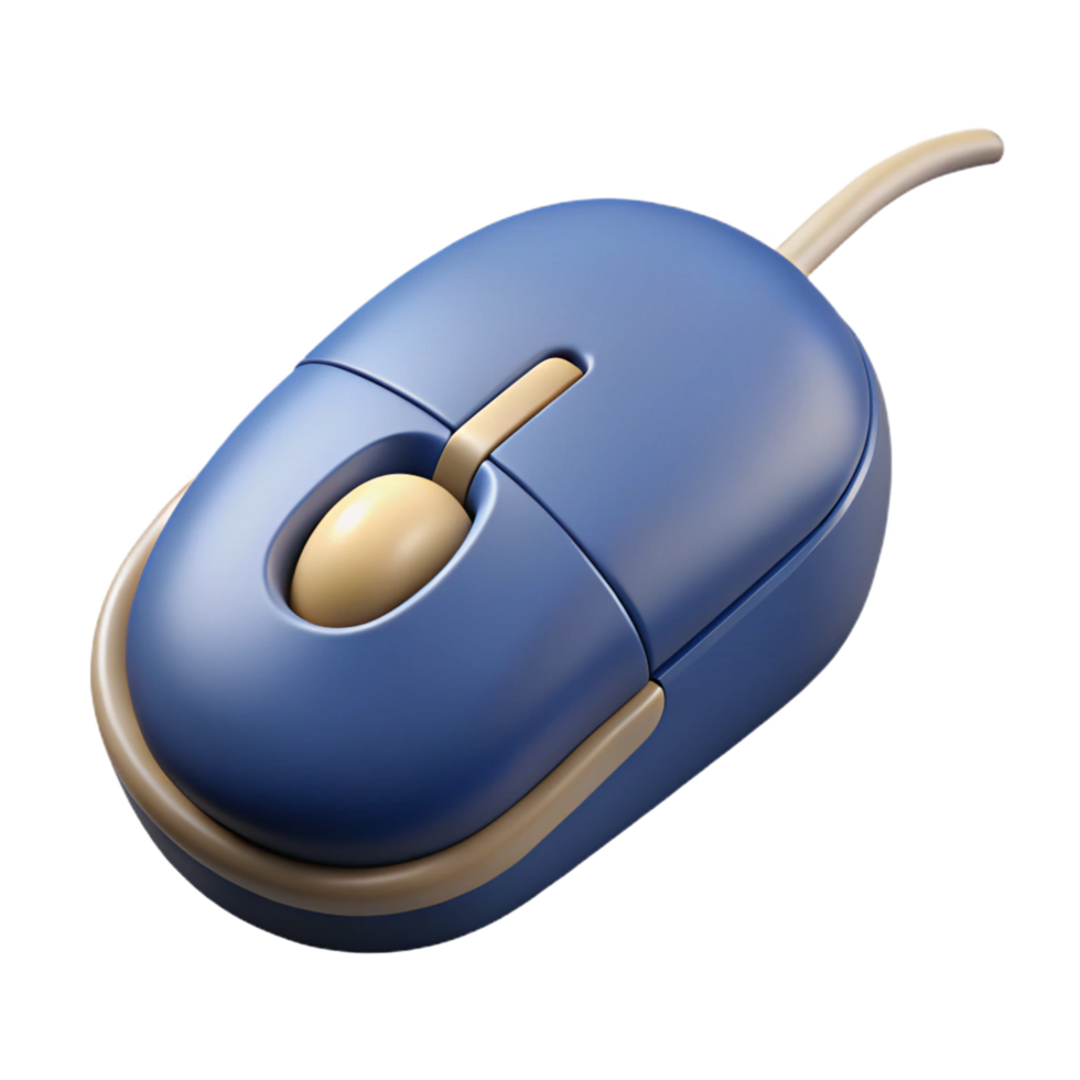 dynamic elegant A single computer mouse with a scroll wheel. NO BACKGROUND with Transparent Background. museum quality png