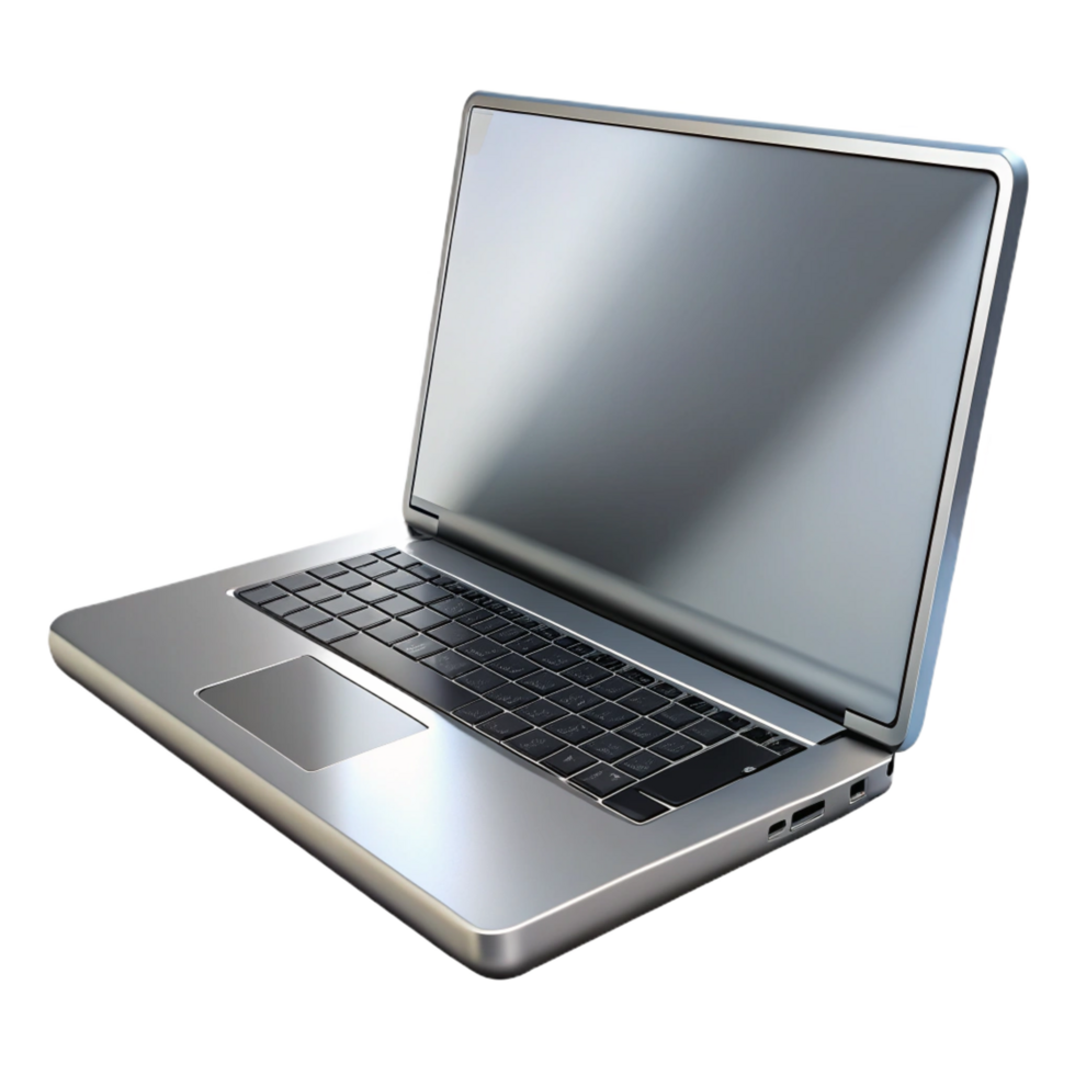 captivating unforgettable A sleek, silver laptop computer, closed. NO BACKGROUND with Transparent Background. png