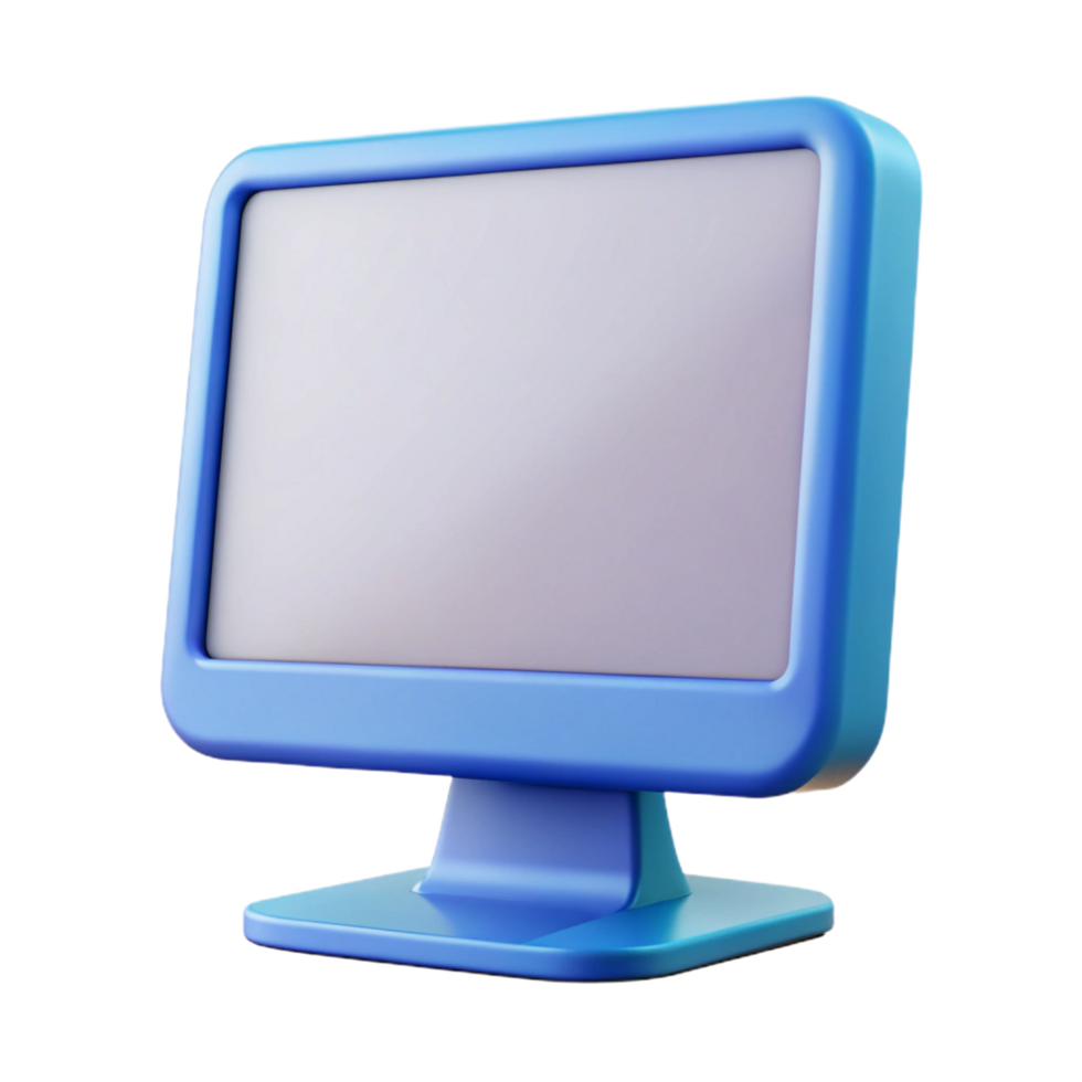 magnificent ethereal impressionist A computer monitor with a blank screen. NO BACKGROUND with Transparent Background. refined png