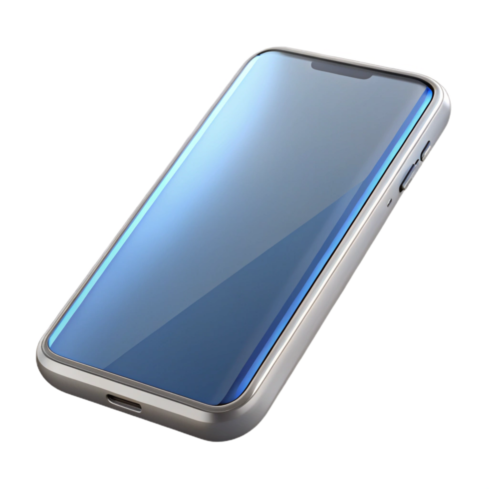 standout organic A futuristic smartphone, transparent screen. NO BACKGROUND with Transparent Background. elite png